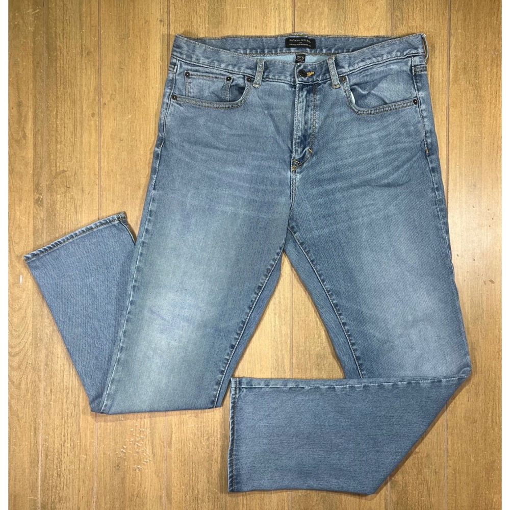 Banana Republic Premium Performance Jeans Mens 36x32 Blue Straight Leg Denim